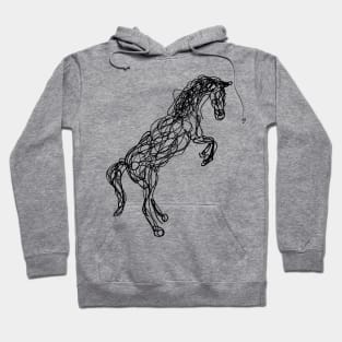 Black horse doodle Hoodie